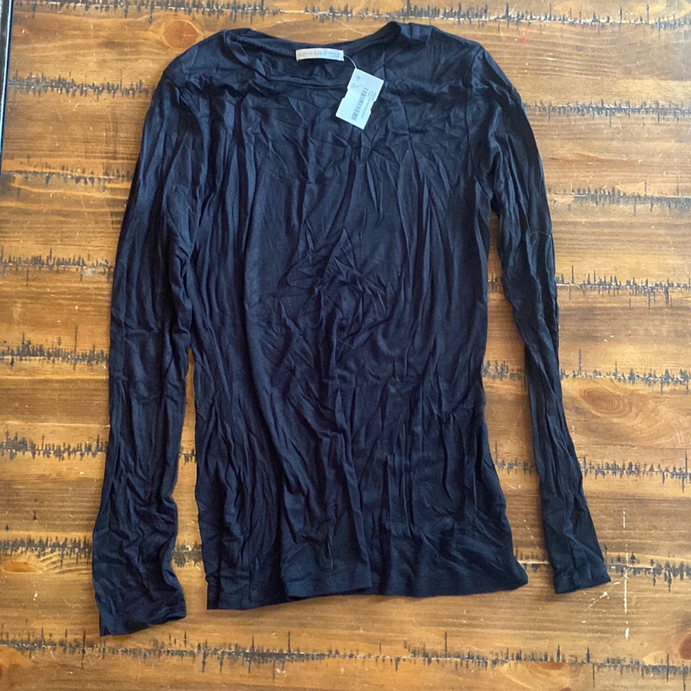 Basically c active cotton long sleeve black shirt size large NWT